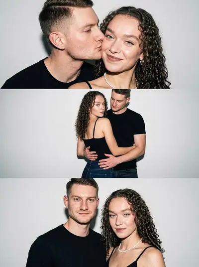 Замена лица на фото — пример «2: триптих со вспышкой на белом фоне»