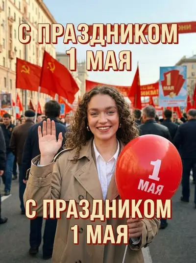 Надпись на фото нейросетью — «С шаром и надписью»